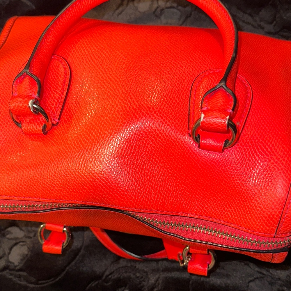 Coach Vibrant Pink/Orange Mini Bennett Satchel - Picture 5 of 10